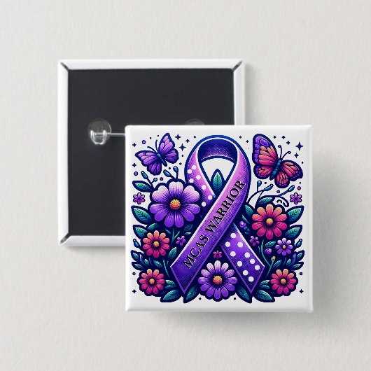 Mast Cell Activation Syndrome MCAS Warrior Button (Vorne & Hinten)