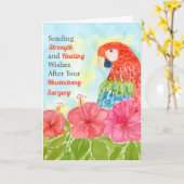 Mastectomy Healing Scarlet Macaws, Hibiscus Karte (Gelbe Blume)