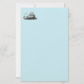 Masted Ship Blue Stationery Briefpapier (Vorderseite)