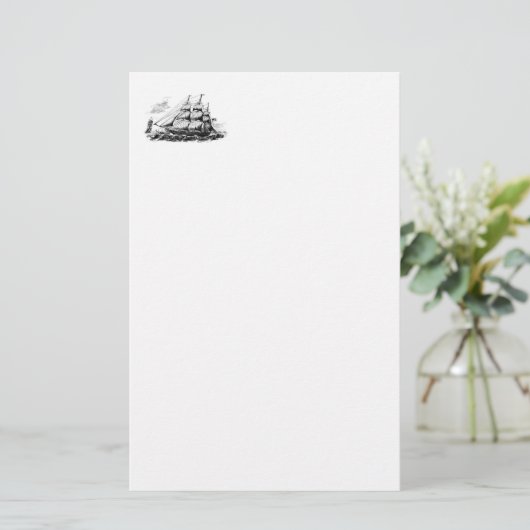 Masted Ship Stationary Briefpapier (Stehend Vorderseite)