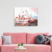 "Masted Ships at Sunset" Leinwanddruck (Insitu (Wohnzimmer))