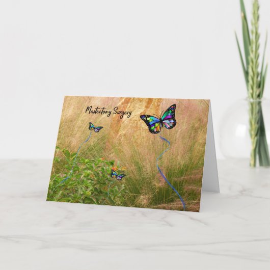 Mastektomie-Operation mit bunten Schmetterlingen Karte (Vorderseite)