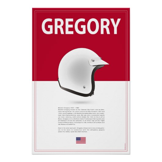 Masten Gregory Racing Helmet Poster (Vorderseite)