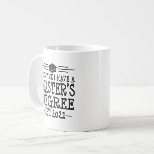 Master-Abschluss 2021 Abschluss Geschenk MSW MBA M Kaffeetasse (Vorderseite Links)