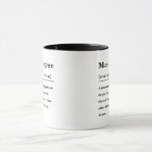 Master-Abschluss Definition Lustiger Abschluss Tasse (Zentrum)