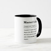 Master-Abschluss Definition Lustiger Abschluss Tasse (VorderseiteRechts)