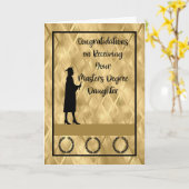 Master-Abschluss für Töchter in Goldfarben Karte (Gelbe Blume)