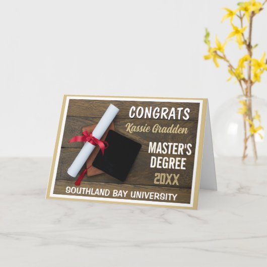 Master-Abschluss! Glückwunschs Grad CUSTOM Karte (Gelbe Blume)