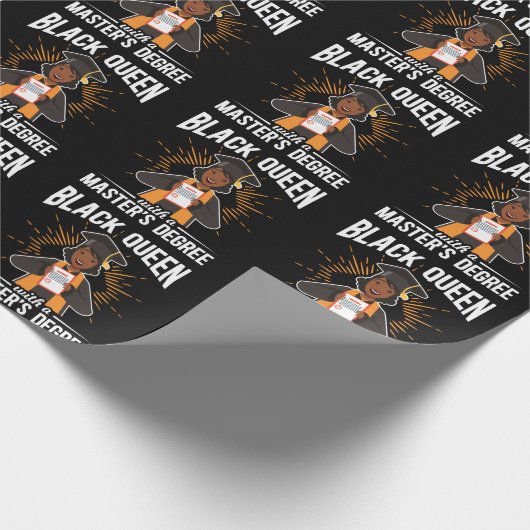 Master-Abschluss in Black Queen Abschluss Geschenkpapier (Ecke)