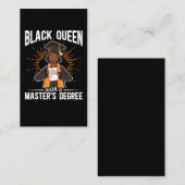 Master-Abschluss in Black Queen Abschluss Visitenkarte (Vorne/Hinten)
