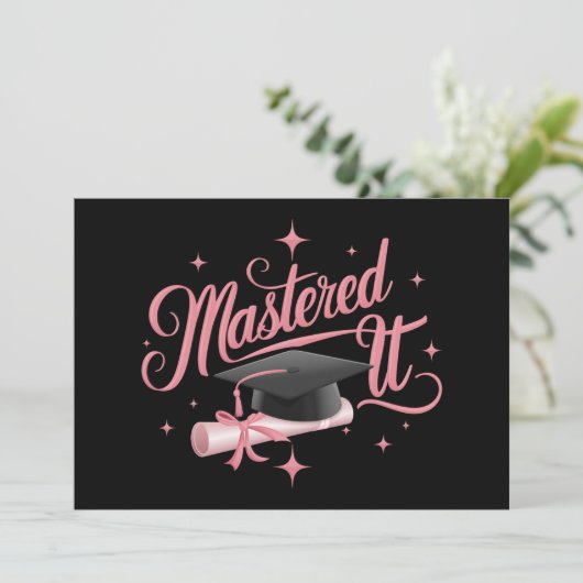 Master-Abschluss-MBA-Abschluss Einladung (Stehend Vorderseite)