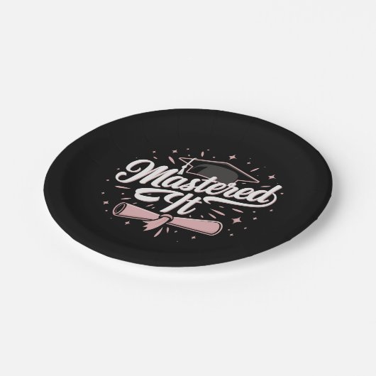 Master-Abschluss-MBA-Abschluss Pappteller (Schrägansicht)