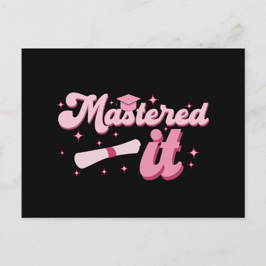 Master-Abschluss-MBA-Abschluss Postkarte (Vorderseite)