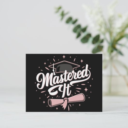 Master-Abschluss-MBA-Abschluss Postkarte (Stehend Vorderseite)