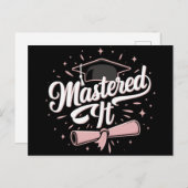 Master-Abschluss-MBA-Abschluss Postkarte (Vorne/Hinten)