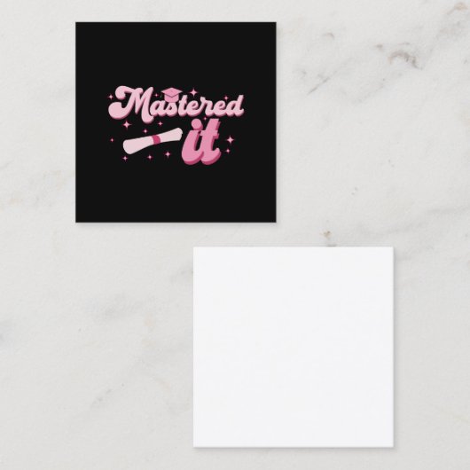 Master-Abschluss-MBA-Abschluss Quadratische Visitenkarte (Vorne/Hinten)