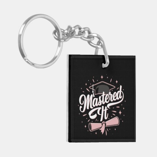 Master-Abschluss-MBA-Abschluss Schlüsselanhänger (Vorderseite links)