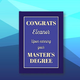 Master-Abschluss! Personalisierter Abschluss Karte