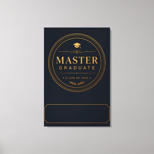 Master-Absolvent 2026 Personalisiertes Geschenk Leinwanddruck (Vorderseite)