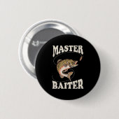 Master-Baiter-Fischerei Button (Vorne & Hinten)