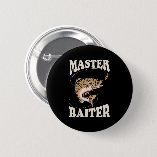 Master-Baiter-Fischerei Button (Vorne & Hinten)