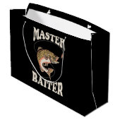 Master-Baiter-Fischerei Große Geschenktüte (Rückseite Schrägansicht)