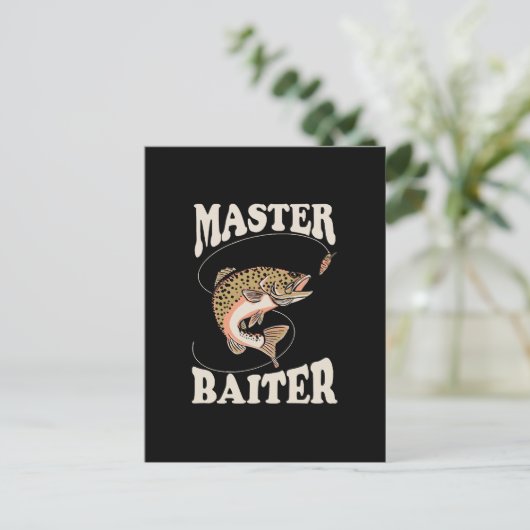 Master-Baiter-Fischerei Postkarte (Stehend Vorderseite)