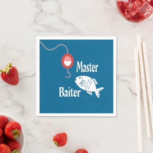 Master Baiter Fishing Funny Novelty Fish Joke Serviette (Beispiel)