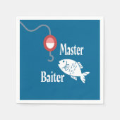 Master Baiter Fishing Funny Novelty Fish Joke Serviette (Vorderseite)