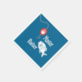 Master Baiter Fishing Funny Novelty Fish Joke Serviette (Ecke)