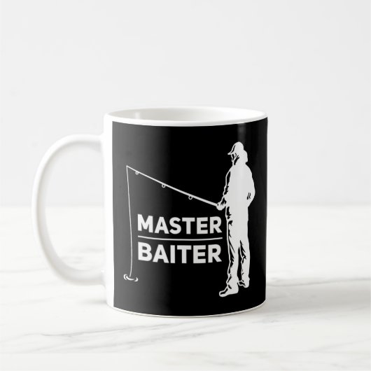 Master-Baiter für Fischer oder Fischerei Lover T-S Kaffeetasse (Links)