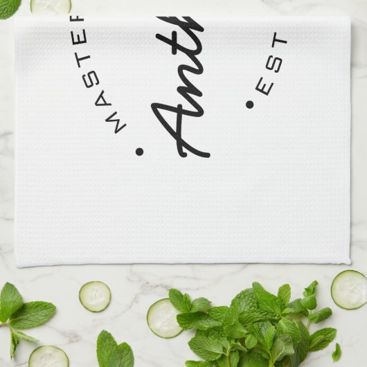 Master Baker Festgestellter Jahr Individuelle Name Geschirrtuch (Gefaltet)