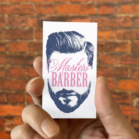 Master Barber Navy Blue Typografy Barbershop Visitenkarte