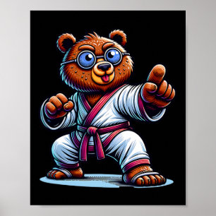 Master Bear Karate Bear Martial Arts Ursus Sensei Poster