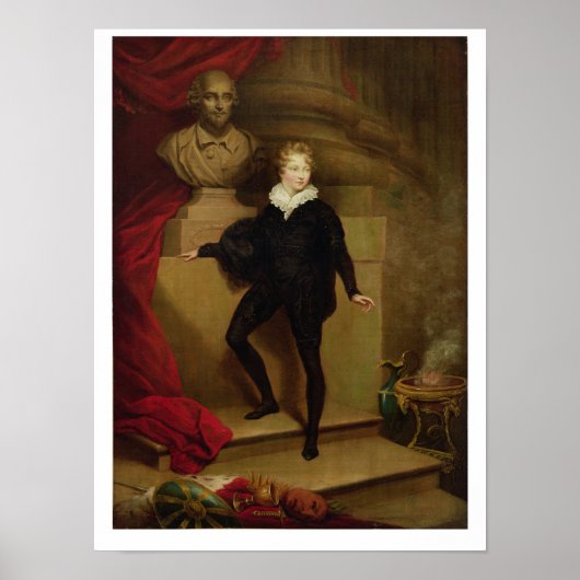 Master Betty als Hamlet vor einer Büste Shakespear Poster (Vorne)