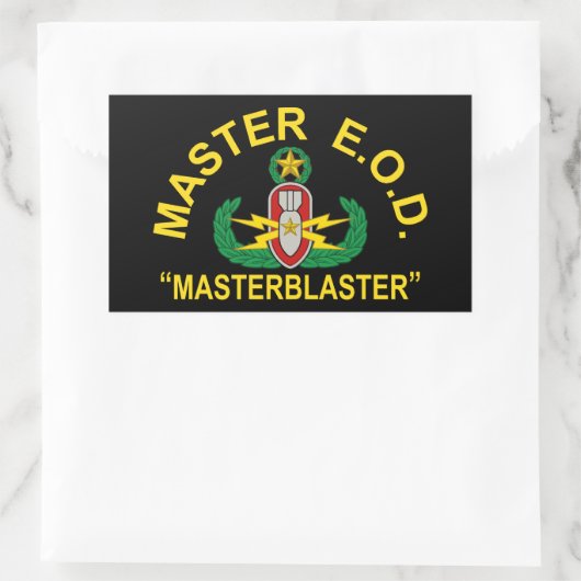 Master Blaster Rechteckiger Aufkleber (Tasche)