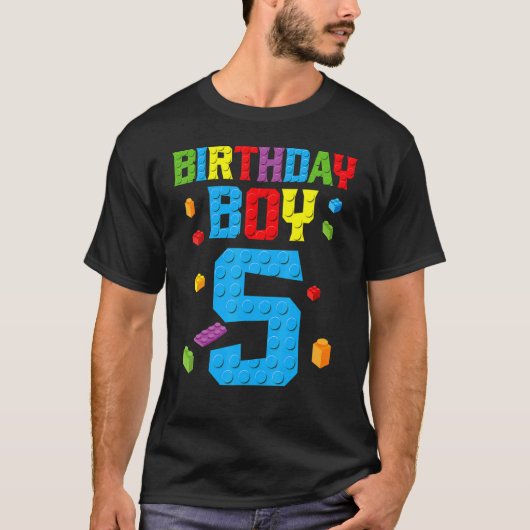 Master Builder 5th Birthday Boy 5 Five Year Buildi T-Shirt (Vorderseite)