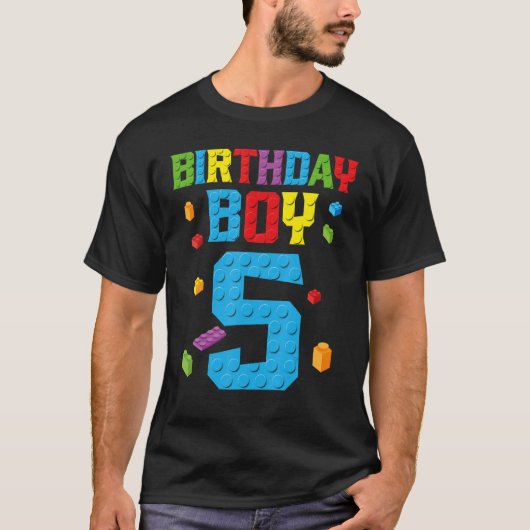 Master Builder 5th Birthday Boy 5 Five Year Buildi T-Shirt (Vorderseite)