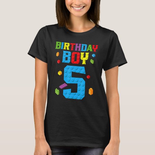 Master Builder 5th Birthday Boy 5 Five Year Buildi T-Shirt (Vorderseite)
