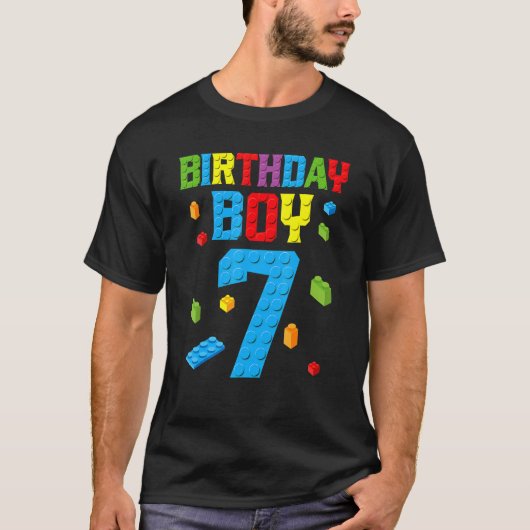 Master Builder 7th Birthday Boy 7 Sieben Year Buil T-Shirt (Vorderseite)