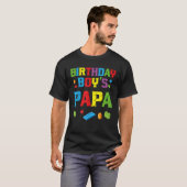 Master Builder Birthday Boy s Papa Building Bricks T-Shirt (Vorne ganz)