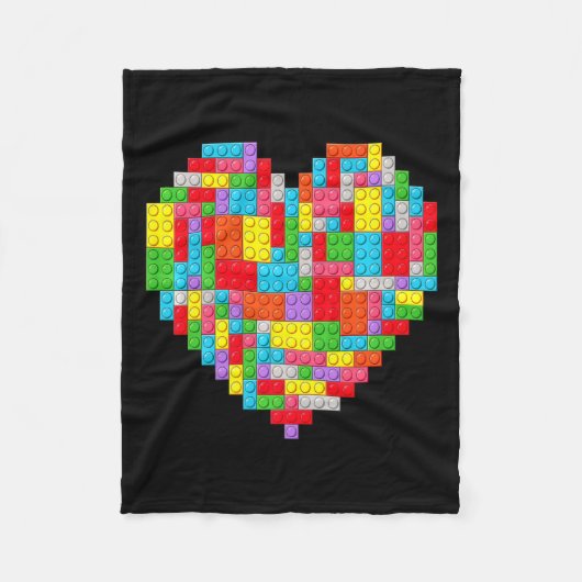 Master Builder Block Brick Building Heart Valentin Fleecedecke (Vorderseite)