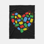 Master Builder Block Brick Building Heart Valentin Fleecedecke (Vorderseite)