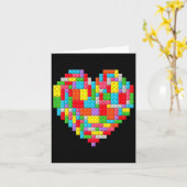 Master Builder Block Brick Building Heart Valentin Karte (Gelbe Blume)