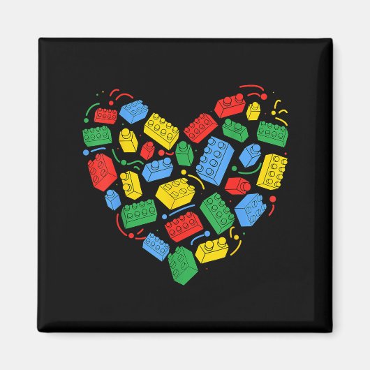 Master Builder Block Brick Building Heart Valentin Magnet (Vorne)