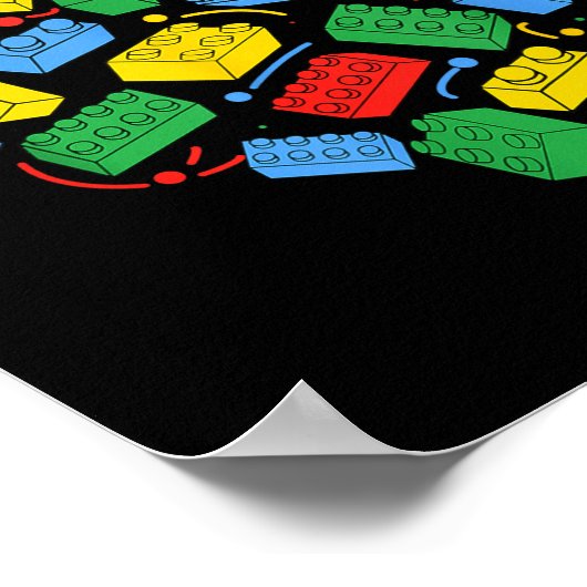 Master Builder Block Brick Building Heart Valentin Poster (Ecke)