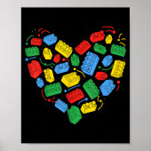 Master Builder Block Brick Building Heart Valentin Poster (Vorne)