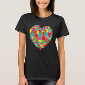 Master Builder Block Brick Building Heart Valentin T-Shirt (Vorderseite)