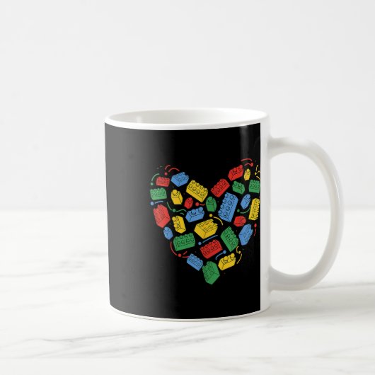 Master Builder Block Brick Gebäude Herz Kaffeetasse (Rechts)
