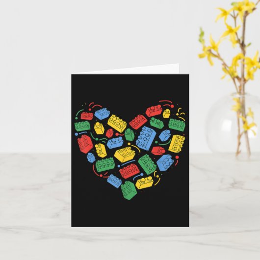 Master Builder Block Brick Gebäude Herz Karte (Gelbe Blume)